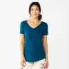 Women's Sonoma Goods For Life® Essential V-Neck Tee -StyleUp Sales Store 5824995 Blue