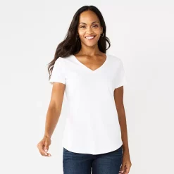 Women's Sonoma Goods For Life® Essential V-Neck Tee -StyleUp Sales Store 5824995 White