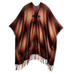 Women's Sonoma Goods For Life® Fireplace Plaid Topper with Toggles -StyleUp Sales Store 5831811 ALT2