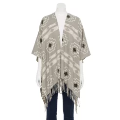 Women's Sonoma Goods For Life® Ikat Geo Print Topper -StyleUp Sales Store 5832236 Gray