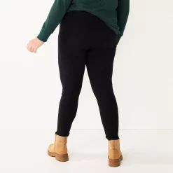 Plus Size Sonoma Goods For Life® Essential Mid-Rise Leggings -StyleUp Sales Store 5840241 ALT