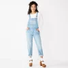 Women's Sonoma Goods For Life® Cropped Jean Overalls 2 Women's Sonoma Goods For Life® Cropped Jean Overalls -StyleUp Sales Store 5841608 Light Wash