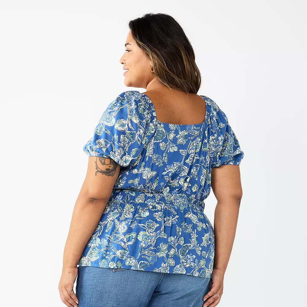Plus Size Sonoma Goods For Life® Short Sleeve Squareneck Top 8 Plus Size Sonoma Goods For Life® Short Sleeve Squareneck Top - Image 6