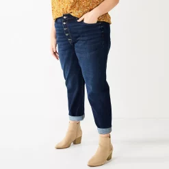 Plus Size Sonoma Goods For Life® Rolled Hem Crop Jeans 7 Plus Size Sonoma Goods For Life® Rolled Hem Crop Jeans -StyleUp Sales Store 5850969 Dark Wash