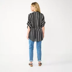 Women's Sonoma Goods For Life® Striped Tie-Front Ruana -StyleUp Sales Store 5878386 ALT