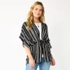 Women's Sonoma Goods For Life® Striped Tie-Front Ruana 1 Women's Sonoma Goods For Life® Striped Tie-Front Ruana -StyleUp Sales Store 5878386 Black Ink