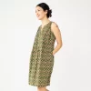 Women's Sonoma Goods For Life® Sleeveless Pintuck Tank Dress -StyleUp Sales Store 5903884 Olive Geo