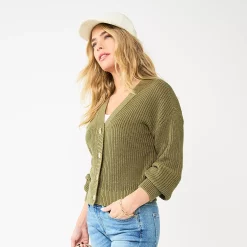 Women's Sonoma Goods For Life® Button-Front Cardigan -StyleUp Sales Store 5904013 Olive