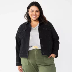 Plus Size Sonoma Goods For Life® Premium Denim Jacket 7 Plus Size Sonoma Goods For Life® Premium Denim Jacket -StyleUp Sales Store 5920754 Black Wash