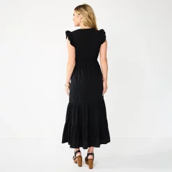 Women's Sonoma Goods For Life® Ruffle Sleeve Smocked Maxi Dress -StyleUp Sales Store 5921689 ALT