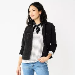Women's Sonoma Goods For Life® Denim Jacket -StyleUp Sales Store 5923729 Black Wash