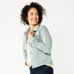Women's Sonoma Goods For Life® Denim Jacket -StyleUp Sales Store 5923729 Light Green