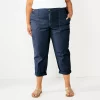 Plus Size Sonoma Goods For Life® Cargo Utility Capri Pants -StyleUp Sales Store 5927176 Navy