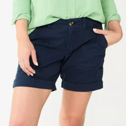 Petite Sonoma Goods For Life® Utility Bermuda Shorts -StyleUp Sales Store 5927882 Navy
