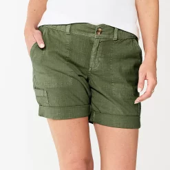 Petite Sonoma Goods For Life® Utility Bermuda Shorts -StyleUp Sales Store 5927882 Olive