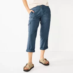 Women's Sonoma Goods For Life® Cargo Utility Capri Pants -StyleUp Sales Store 5928818 Blue