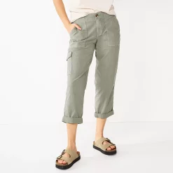 Women's Sonoma Goods For Life® Cargo Utility Capri Pants -StyleUp Sales Store 5928818 Light Gray