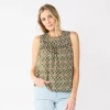 Women's Sonoma Goods For Life® Yoke Front Top 2 Women's Sonoma Goods For Life® Yoke Front Top -StyleUp Sales Store 5945393 Olive Ikat