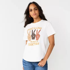 Women's Sonoma Goods For Life® Relaxed Graphic Tee 23 Women's Sonoma Goods For Life® Relaxed Graphic Tee -StyleUp Sales Store 5974706 Ivory Peace