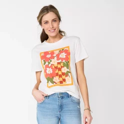 Women's Sonoma Goods For Life® Relaxed Graphic Tee 21 Women's Sonoma Goods For Life® Relaxed Graphic Tee -StyleUp Sales Store 5974706 Red Floral