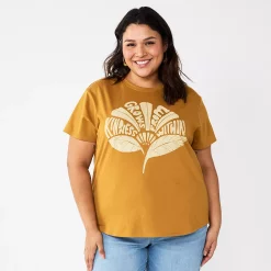 Plus Size Sonoma Goods For Life® Relaxed Graphic Tee -StyleUp Sales Store 5988101 Gold Kindness