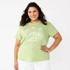 Plus Size Sonoma Goods For Life® Relaxed Graphic Tee -StyleUp Sales Store 5988101 Green Mind