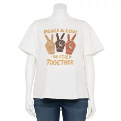 Plus Size Sonoma Goods For Life® Relaxed Graphic Tee -StyleUp Sales Store 5988101 Ivory Peace