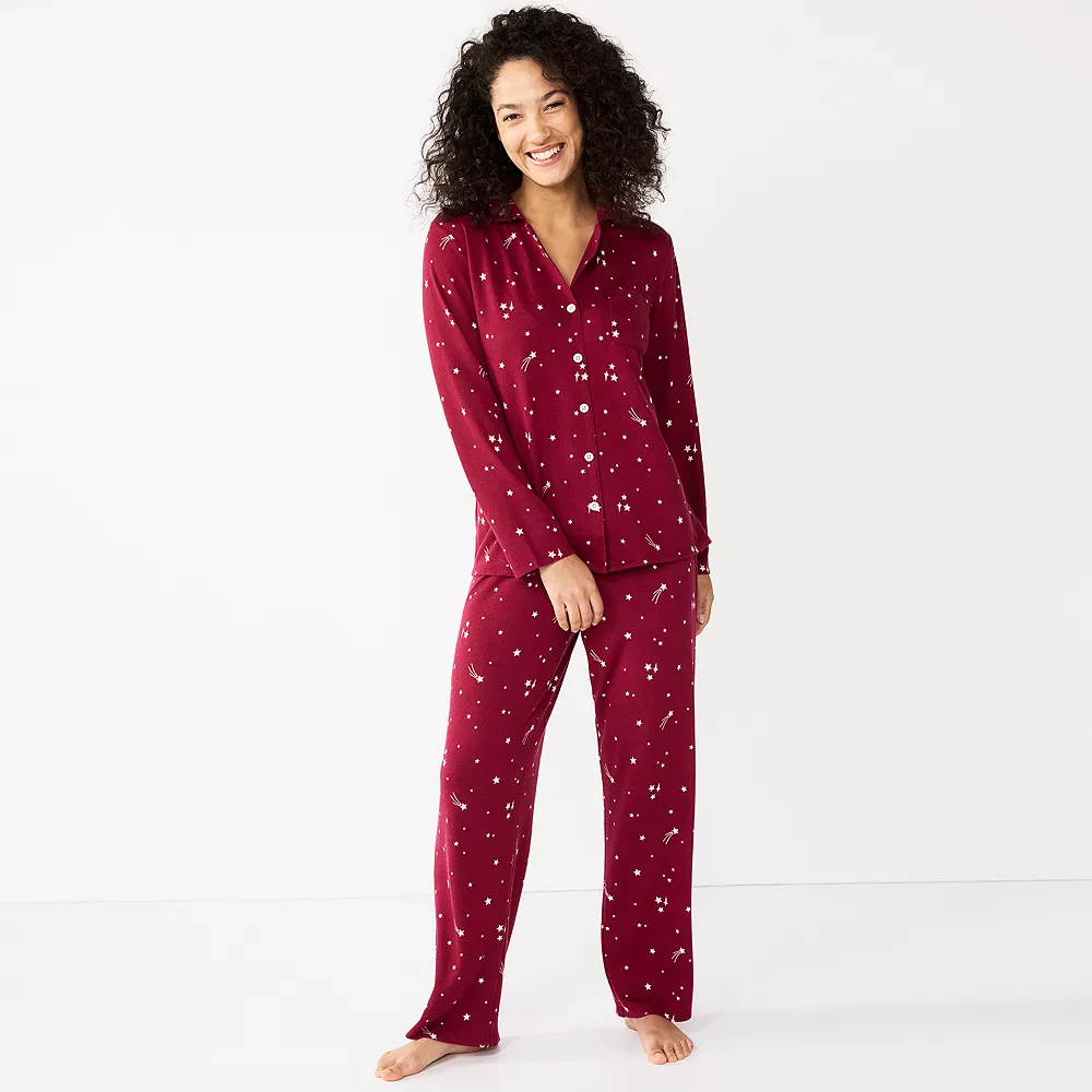 Women's Sonoma Goods For Life® Knit Pajama Shirt & Pajama Pants Sleep Set 4 Women's Sonoma Goods For Life® Knit Pajama Shirt & Pajama Pants Sleep Set - Image 2