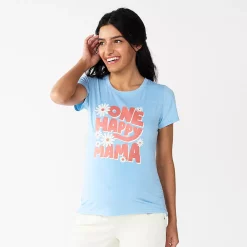 Maternity Sonoma Goods For Life® Fitted Crewneck Graphic Tee -StyleUp Sales Store 6120299 One Happy Mama
