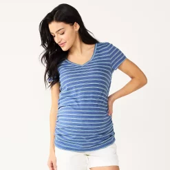 Maternity Sonoma Goods For Life® Essential V-Neck Tee -StyleUp Sales Store 6120474 Blue Stripe