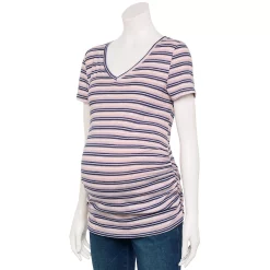 Maternity Sonoma Goods For Life® Essential V-Neck Tee -StyleUp Sales Store 6120474 Multi Stripe