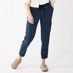 Women's Sonoma Goods For Life® Mid Rise Pull On Jogger Pants -StyleUp Sales Store 6120482 Navy