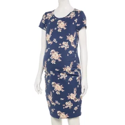 Maternity Sonoma Goods For Life® Everyday T-Shirt Dress -StyleUp Sales Store 6120641 Navy Floral
