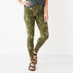 Women's Sonoma Goods For Life® Midrise Leggings -StyleUp Sales Store 6120748 Olive Water Wash